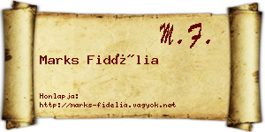 Marks Fidélia névjegykártya